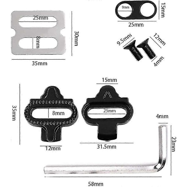 Cykelsko Platsats, Spd-kompatibla Cykelpedalklossar, Shimano Pedal Cykeltillbehörsset