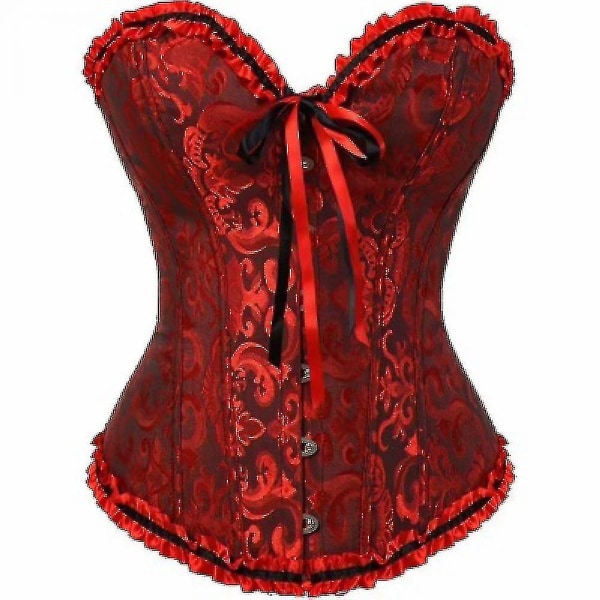 Tflycq snörningskorsett för kvinnor, Body Shaper Bustier dark red S