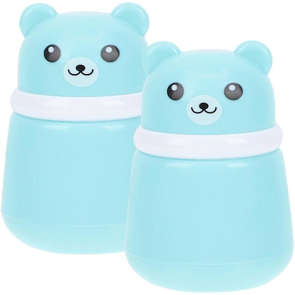 2 st Kroppspuderfodral Puderpuff och Behållare Björnformad Puderbox Puderpuffbox