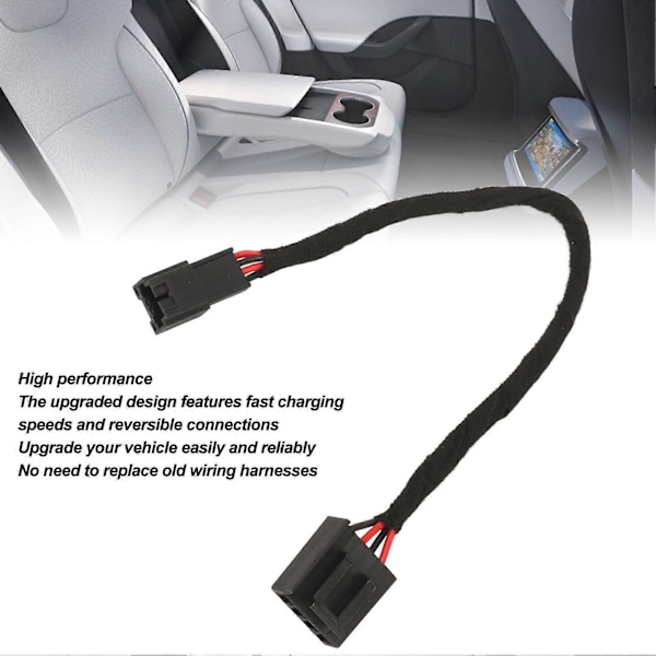 USB A til USB C Adapterkabel Oppgradering Oppdatering Ledningsnett Erstatning for Tesla Model 3 2017 til 2020