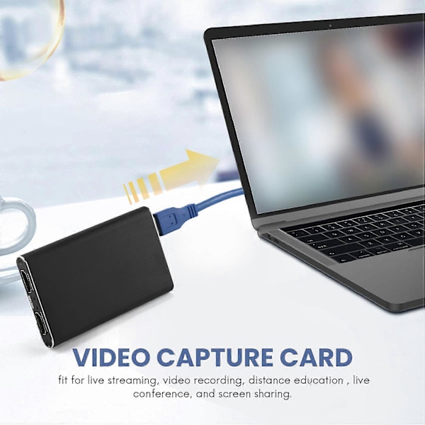 4K-yhteensopiva USB3.0-videotallennuslaite silmukalla videotallennukseen ja pelien tallennukseen