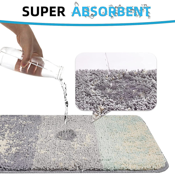 Tflycq Badeværelsesmåtte Sæt Med 2 Absorberende Maskinvaskbare Skridsikre Bademåtter Luksus Blød Mikrofiber Farverige Bademåtter Kompatible Med Badeværelsessæt Color a 15.7  23.6