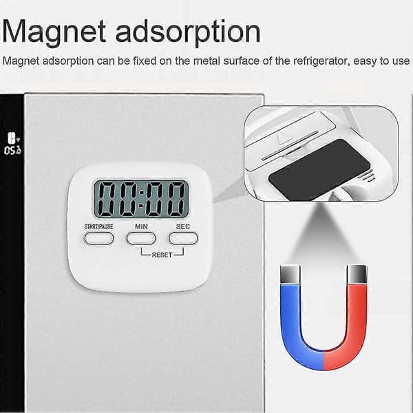 Elektronisk Køkken Timer, Magnetisk Køkken Timer, Digital Køkken Timer, Magnetisk Køkken