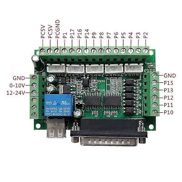 Graveringskort CNC 17 Porte 5-akset Stepmotordriver Interface Optokobler Isolationskort Wit