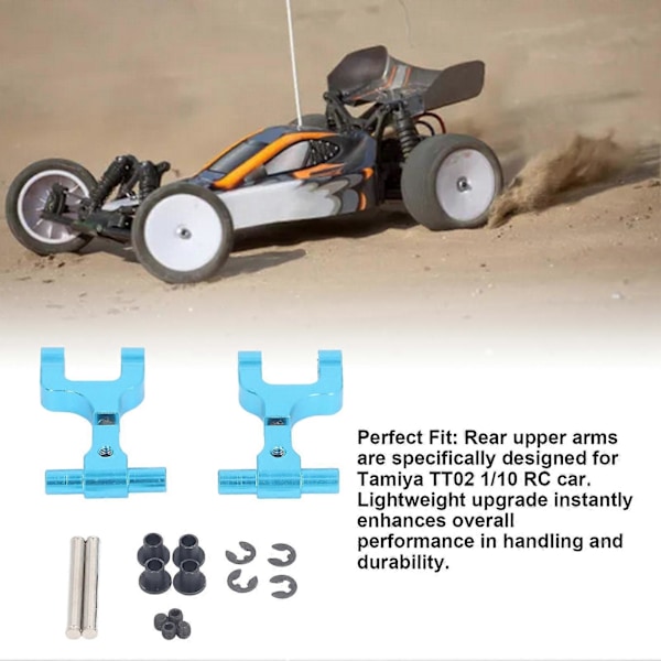 2st Aluminiumlegering Bakre Övre Armar för Tamiya TT02 1/10 RC Bil Bakre Övre Armar Uppgraderingsdelar Blå