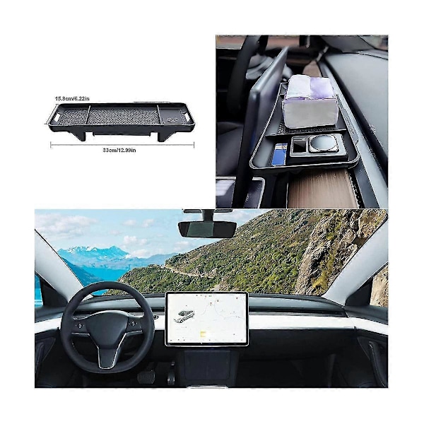 Centerkonsol Dash Opbevaring Til 3 2021-2022 Y 2019-2022 Instrumentbræt Organizer Tissue Holder