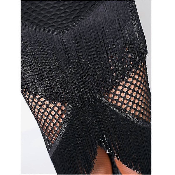 Frynse Latin Dansekjole, Dame Duske Latin Danseskjørt black3 L