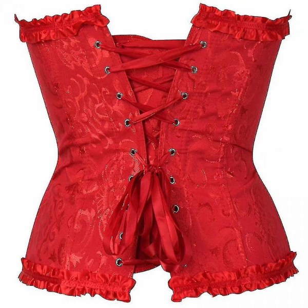 Tflycq snörningskorsett för kvinnor, Body Shaper Bustier red M