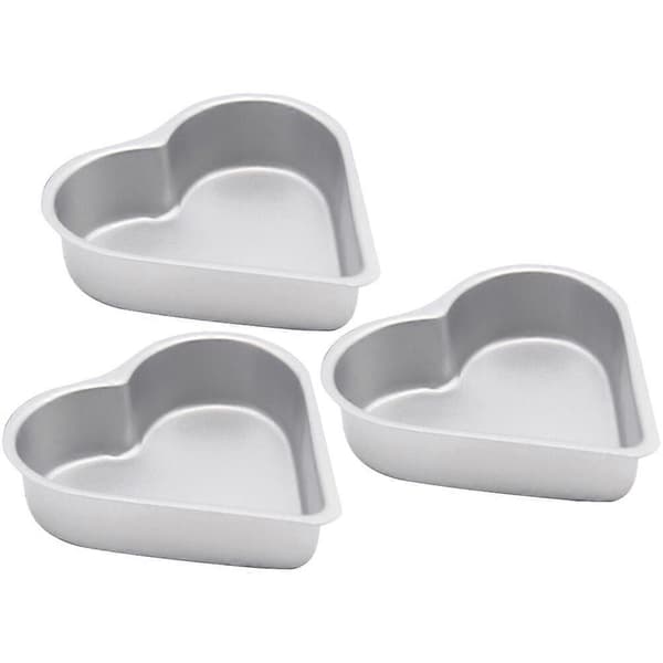 3 stk. Metal buddingforme Hjerte kageforme Non-stick geléforme Metal buddingpander