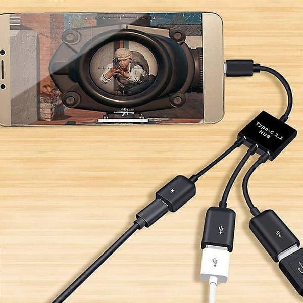 Konverter Ledning Plug Play Stabil Transmission PVC Type-C til USB Adapter Kabel til Telefon