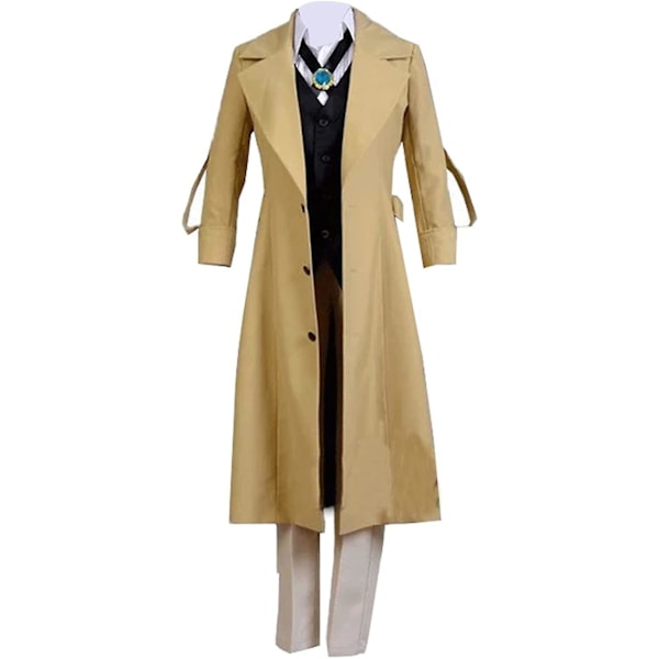 Anime Bungo Stray Dogs Cos Dazai Osamu Cosplay Kostym Halloween Överrock Komplett Set Custom-Made