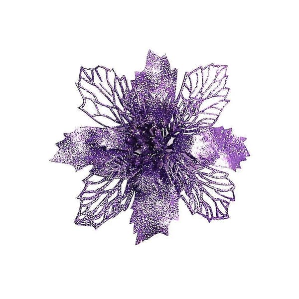 Juletræsornamenter Jule Simuleringsblomst Julepynt 10 stk. Purple