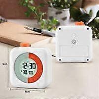 Digital visuell timer, 60 minutters nedtelling, stoppeklokke og opptelling, nedtellingstimer, eksamenstimer, barnetimer, visuell analog timer