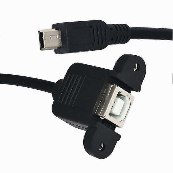 USB Typ B USB-B Hona med Panelmontering till Mini USB Hane Adapterkabel