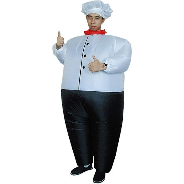 Uppblåsbar Kockdräkt Luftblåsande Kockdräkt Halloween Cosplay Uppblåsbar Dräkt Helkropps Uppblåsbar Dräkt För Maskeradfest Föreställning Bl