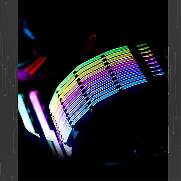 PSU Förlängningskabel RGB Trunking Skydd Rainbow Bridge För 24pin ATX Kabel Mod Symphony Line, 5v Rai