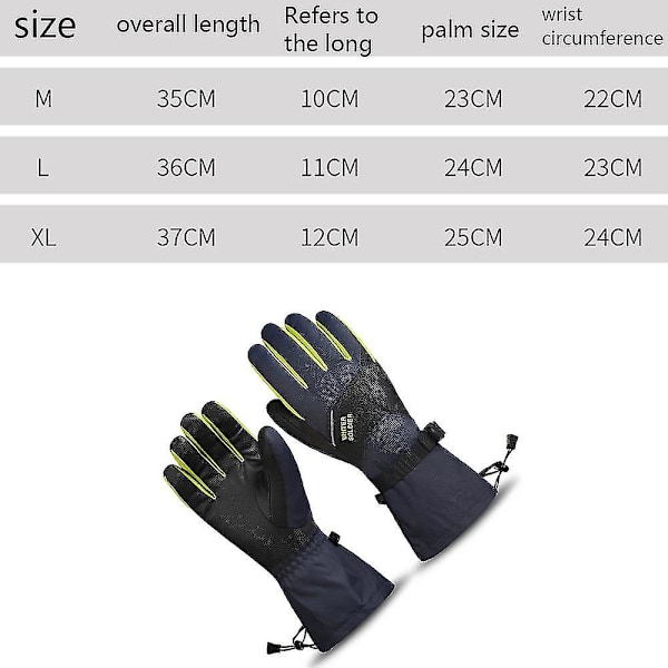 Vandtætte Ski- og Snehandsker, 3m New Sherry Vinter Varme Touch Screen Skihandsker XL