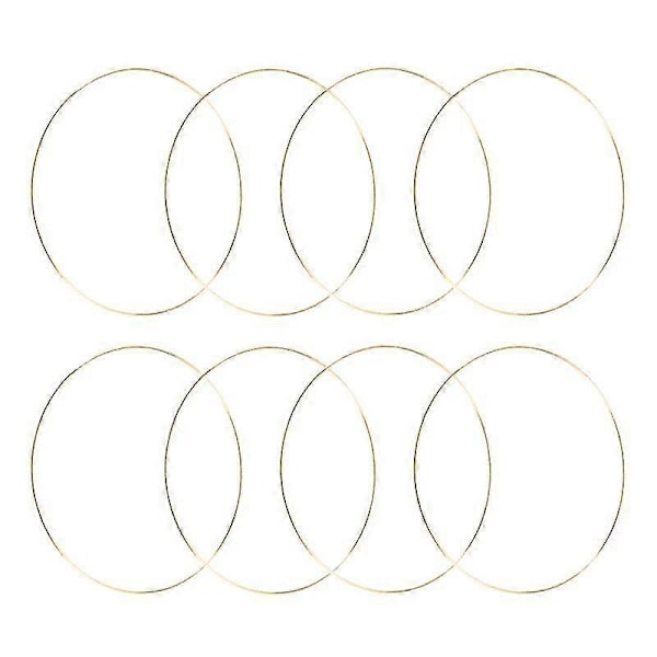 8 stk. 30 cm Drømmefanger Ringe Metalringe Macrame Ring til Håndværk og Drømmefanger Forsyninger, Guld