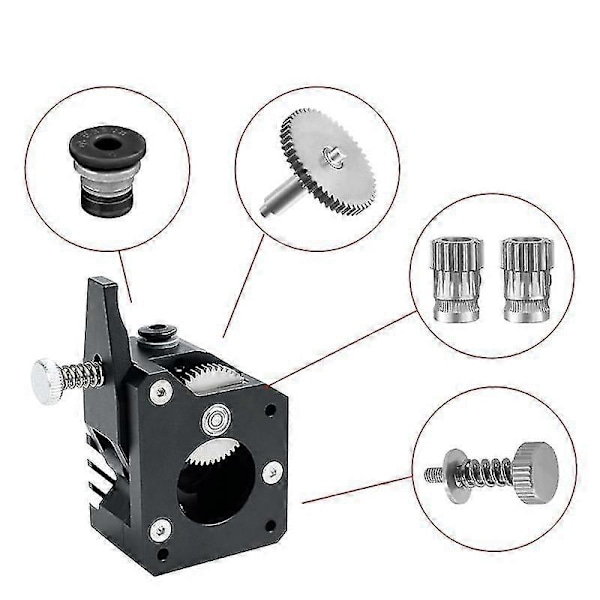 Helt Metall Driv Extruder Vänster För Klonad Bowden För Extruder Wanhao D9 Cr10 Mk3 3 Prusa (svart)