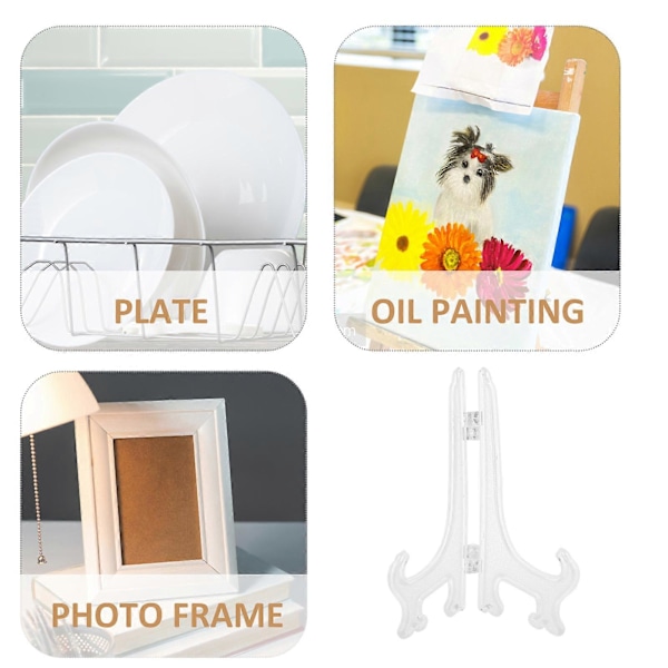 12 stk. Sammenleggbare Plast Display Staffelier Tallerken Skål Bilde Fotoramme Holdere