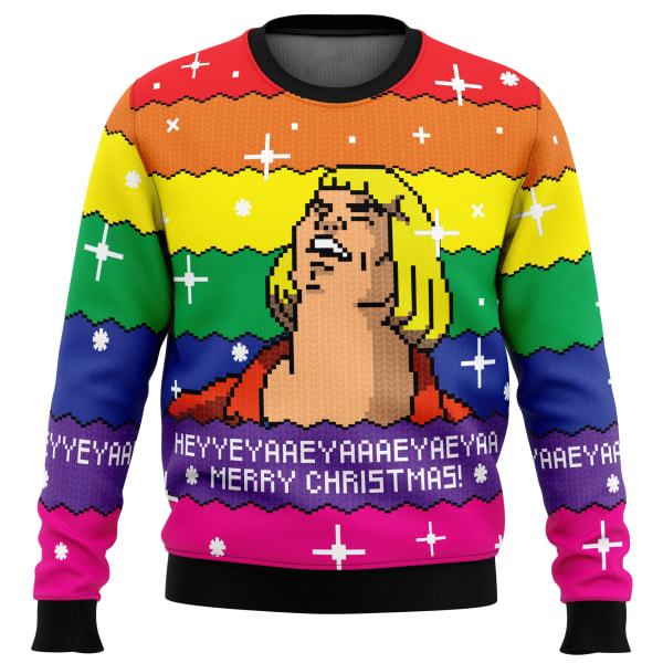 2024 Nya fashionabla höst- och vinterkläder för män och kvinnor HEYYEYA HE-MAN Ugly Christmas Sweatshirt Gåva Jultomten Pullover style 3 2XL