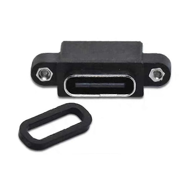10 kpl - USB Type C 4-nastainen vedenpitävä naaras USB C -liitäntä ruuvinreiällä, virran latausliitäntä