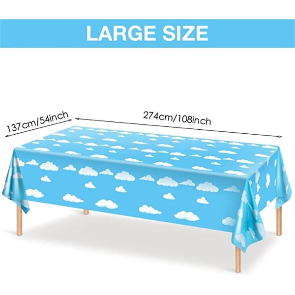 Blå Himmel Hvide Skyer Tema Festartikler Tegneserie Toy Story Engangsservice Kop Til Børn Drenge Fødselsdagsfest Dekorationer 1pc big tablecloth
