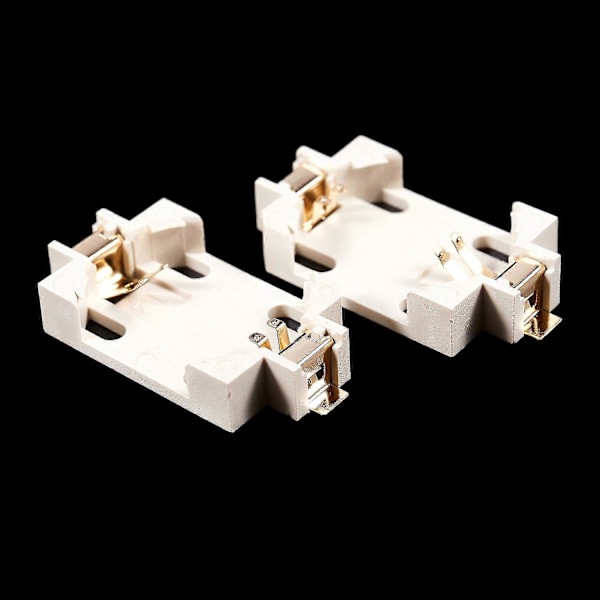 20 st Vita Höljen Cr2032 Smd Cell Knapp Batterihållare Sockel Fodral