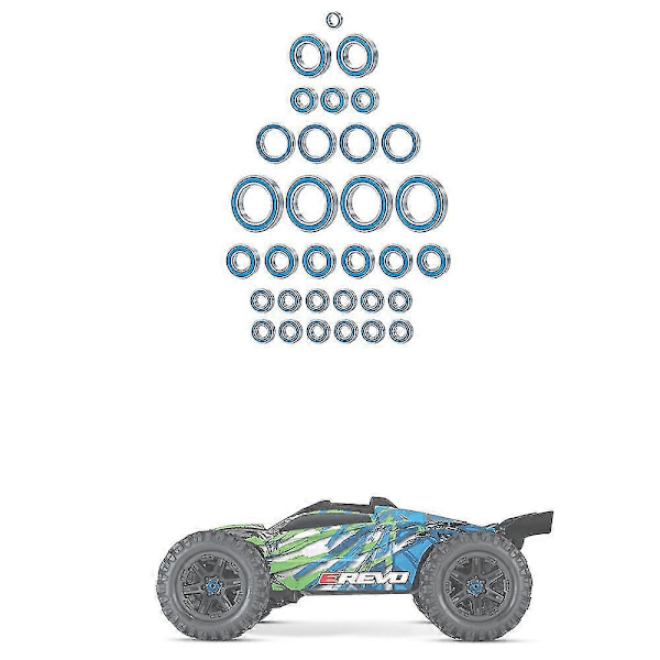32 kpl Kumitiivistetty Laakerisarja Traxxas E-Revo 2.0 1/10 Rc Auton Päivitysosat Tarvikkeet