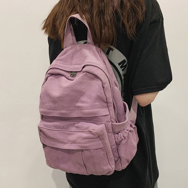 Retro Casual Ryggsäck Dam Resväska Mode Stor Kapacitet Ryggsäck black 1