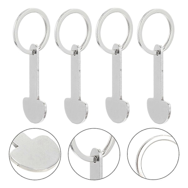 4 stk. Handlevognmerker Metall Handlevogn Nøkkelring Handlevognåpner Bærbar Handlevognåpnere