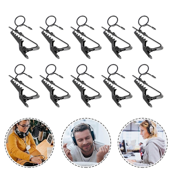 10 stk. Mikrofonklips i jern Mikrofon Lavalier Klips Mic Lapel Klips Tilbehør
