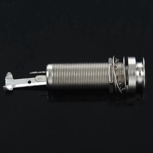 10 st Gitarr Pickup Endpin Utgång Jack Nickel Remlås Krom