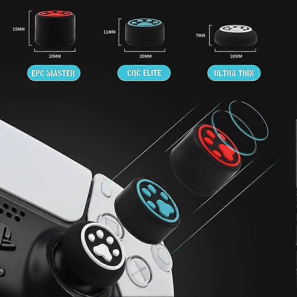 6 stk. Paw Thumb Stick Grip Cap Cover til Ps3// / / 360 Joystick Case Tilbehør(a)