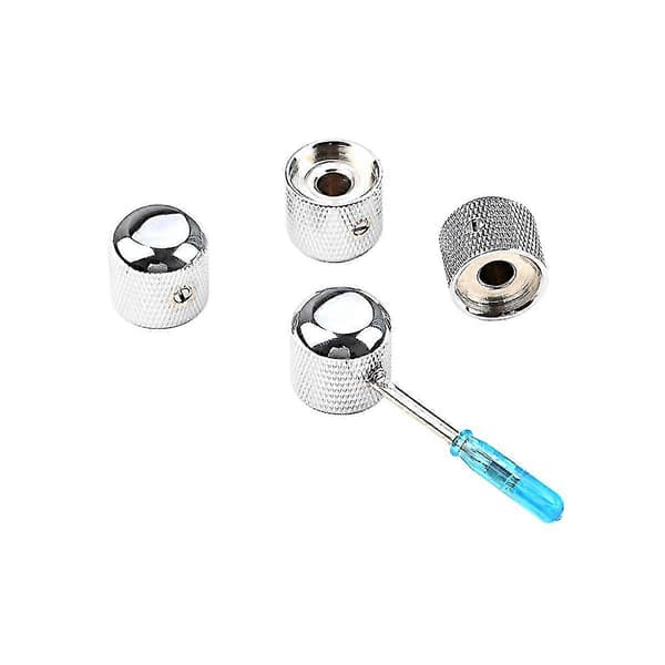 4 st Metall Gitarr T Volymknapp Potentiometer Hatt Lock Gitarr S-knapp Med Hål G