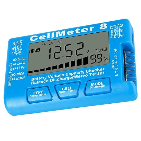 Batteritester Batterispenningstester LCD Bakgrunnsbelysning Batterikapasitetstester