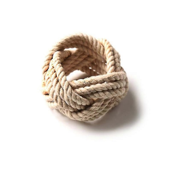 30 st Modellrum Naturlig Jute Servettring Rep Vävda Servettspännen Linne Rep Servettring För Bröllop
