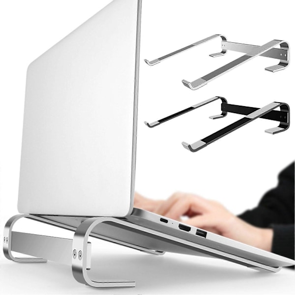 Laptopstand i aluminiumslegering, bærbar, hurtig varmeafledning, skridsikker silikone, hjemmekontor, skrivebordscomputer, stigerørsholder, pc-tilbehør