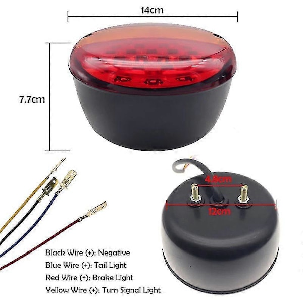 2st 12v 24v 20 Led Bil Släpvagn Bakljus Universal Lastbil Rund Baklykta Bakre Broms Stopp Indikator
