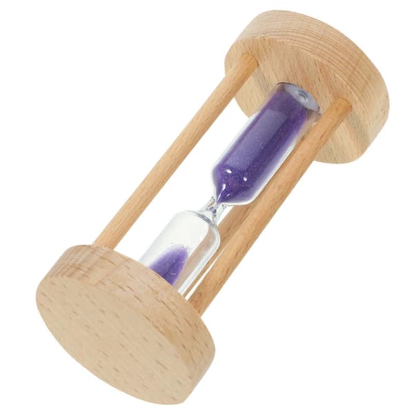 3 Min Trä Timglas Lila Sand Timer Klocka Bordsskiva Dekoration