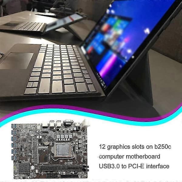 B250c Btc Mining Moderkort 12xpcie Till Usb3.0 Grafikkortplats Lga1151 Stöder Ddr4 Dimm Ram Co