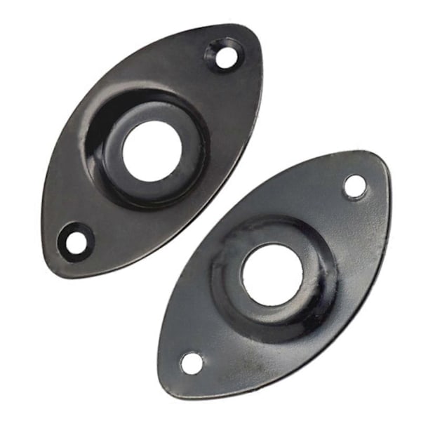 Oval Indenterad Gitarrjackplatta 30 Oval Indenterad Gitarrjackplatta & Uttag Svart Hög Kvalitet, 2 St