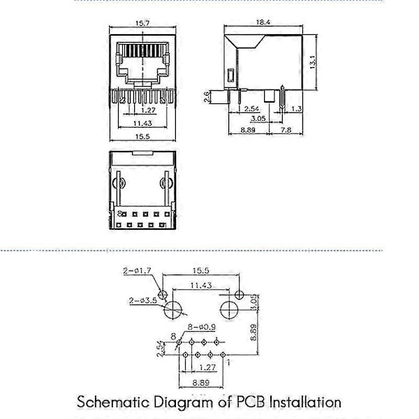 20 st RJ45-uttag 8-stifts kabelgränssnitt Skärmad kontakt Hona 8p8c Modulär nätverksjack Lan Ad