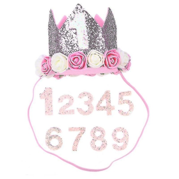 Snabb Leverans Katt Hund Husdjur Födelsedagsfest Hatt Med Färgglatt Mönsterdesign Cosplay Kostym Tillbehör Huvudbonad 1-9 (rosa Nummer)