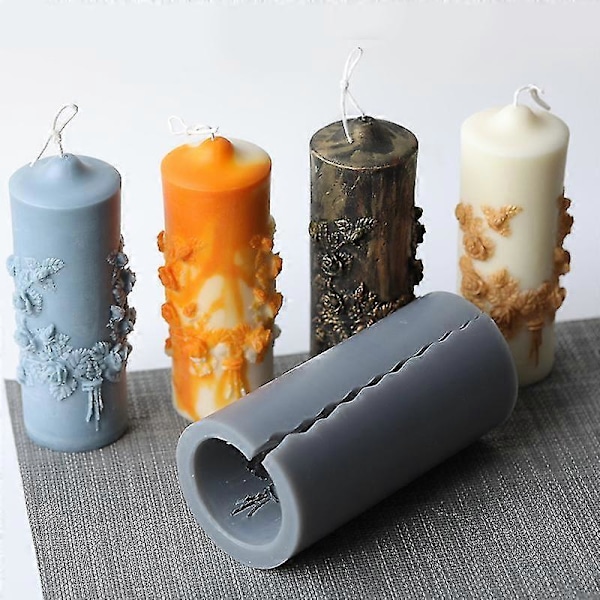 Ljusform 3D Ljusformar DIY Formade Ljus Blad Cylindrisk Form För Doftljus Tvålar