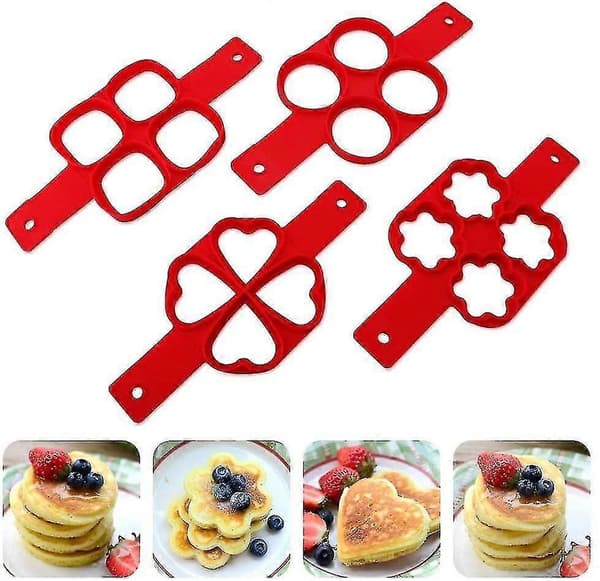 Non-stick silikon eggring pannekakerform, lekkasikkert design