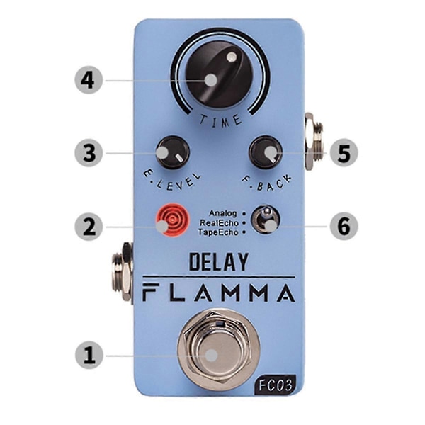 Fc03 Gitar Delay Pedal Digital Gitar Pedal Delay Effekter Med 3 Moduser Analog Ekte Tape