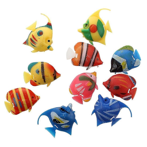10x Flytende Kunstig Dekor Fisk Dekorativt Akvarium Akvariumutstyr