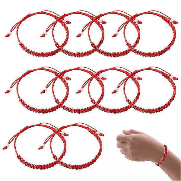 10 stk. Kvinner Menn Flettet Tråd Knute Beskyttelse Amulett Tau Armbånd Bærbar