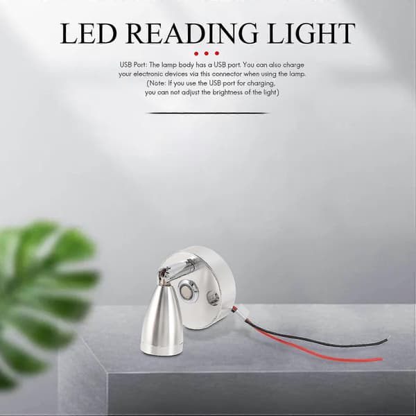 Rv Led Spot Læselamper, 12v Indvendig Spotlight Kontakt Switch Med Usb Interface Til Campingvogn, Boa